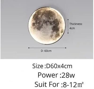 Useful Little Things 3D LED Moon Wall Lamp With Remote Control And Dimmable Ambient Lighting For Living Room And Bedroom 23.62 In 220v dimmed By Remote