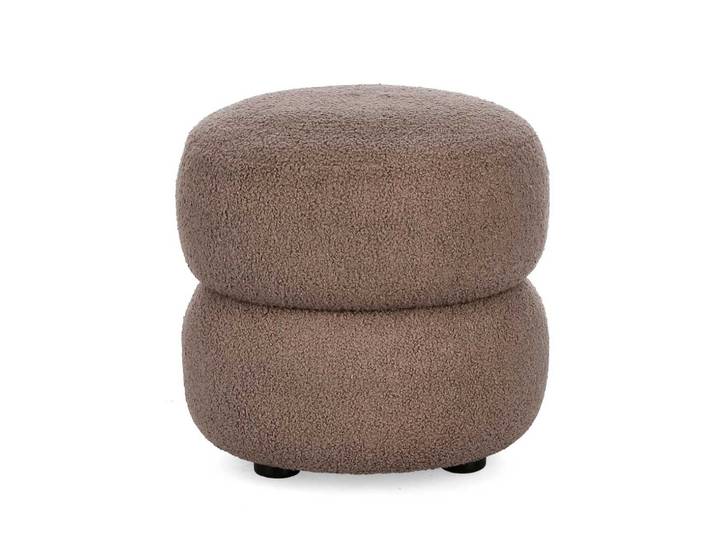 Feeling4Home Sitzhocker Gabby aus Boucle-Stoff, Braun