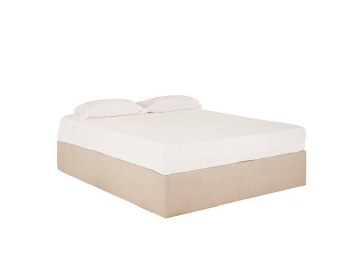 Canapé tapissé beige pour les matelas 100x200cm