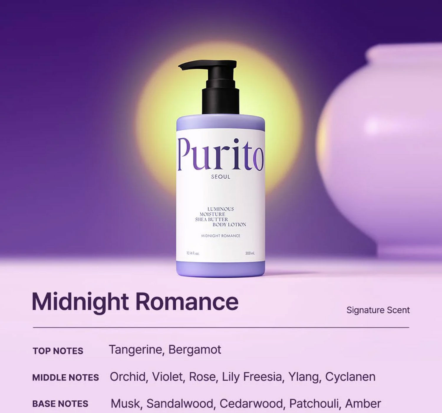 PURITO SEOUL Luminous Moisture Shea Butter Body Lotion Midnight Romance 300ml