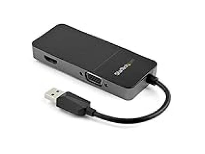 StarTech Adaptateur USB-A 3.0 vers HDMI et VGA, 4K 30Hz + VGA 1080p 60Hz
