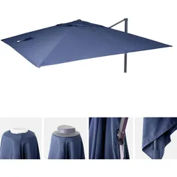 Ersatz-Bezug für Luxus-Ampelschirm MCW-A96, Sonnenschirmbezug Ersatzbezug, 3x3m (Ø4,24m) Polyester ~ blau