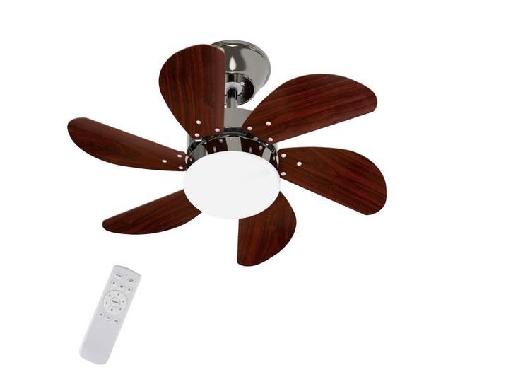 ZMH Deckenventilator Vespryn 75/75/42.5 cm, Chromfarben, Metall, Kunststoff, Mode, E27, 75x42.5x75 cm, Lampen & Leuchten, Innenbeleuchtung, Deckenleuchten, Deckenleuchten