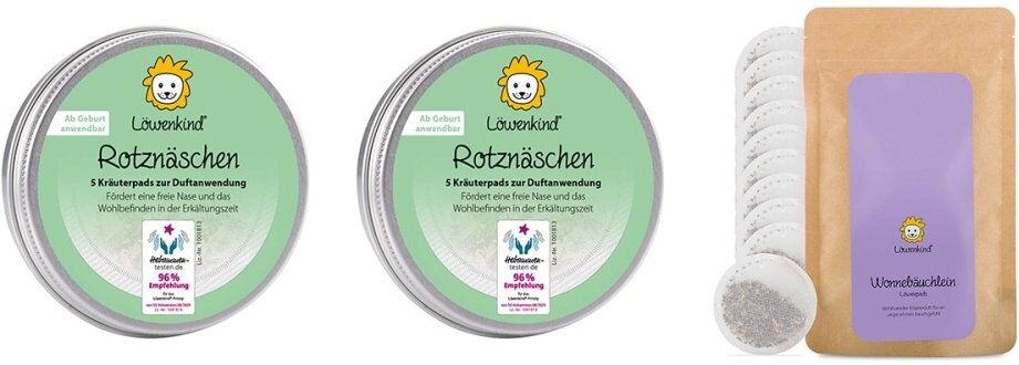2x Löwenkind Rotznäschen-Pad + 1x Löwenkind Wonnebäuchlein-Pad