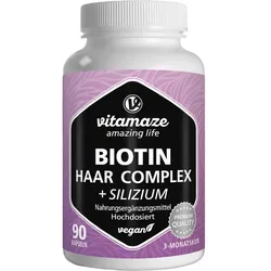 Biotin Haar Vitamine Komplex hochdosiert +Silizium Kapseln 90 St