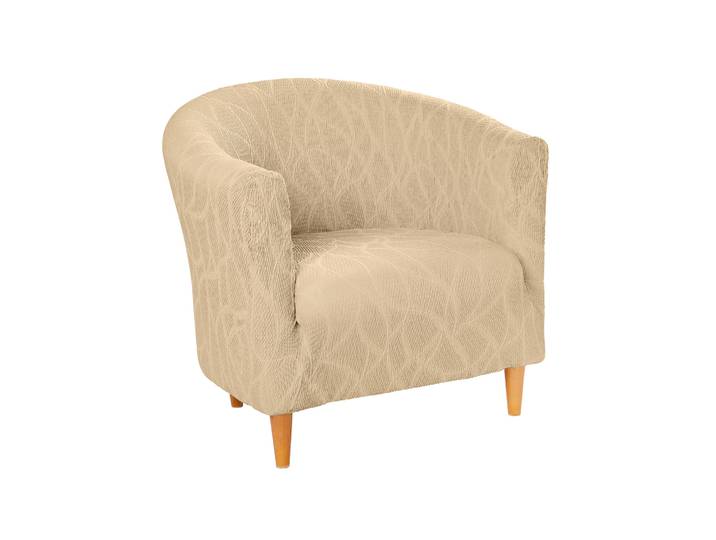 Housse extensible motif jacquard ''serpentins'' spéciale fauteuil cabriolet - Blancheporte