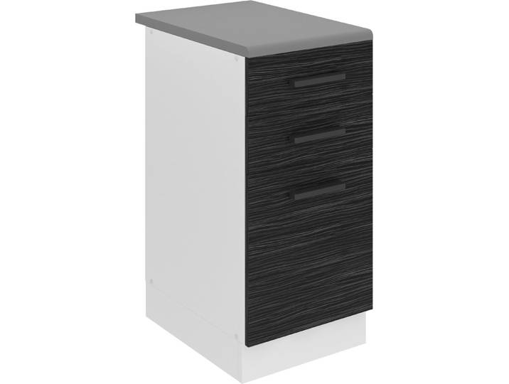 Belini élément bas de cuisine\, élément bas de cuisine largeur 40 cm. SDSZ Meuble bas de cuisine avec plan de travail. Armoire de cuisine avec tiroirs\, ébène royale