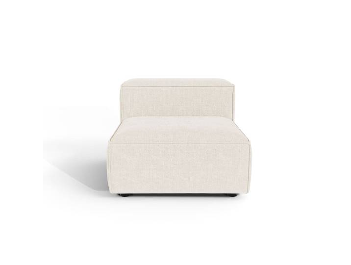Fauteuil en velours chenillé crème