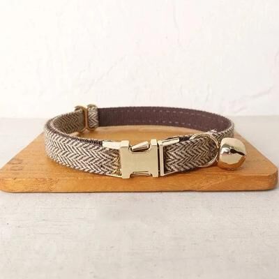Uplift Treasures Personalized Pet Collar With Bow Tie And Engraved Name Tag brown s