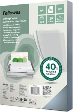Fellowes A4 Vorderseite, transparent - Packung mit 100 Stück, 100 Stk