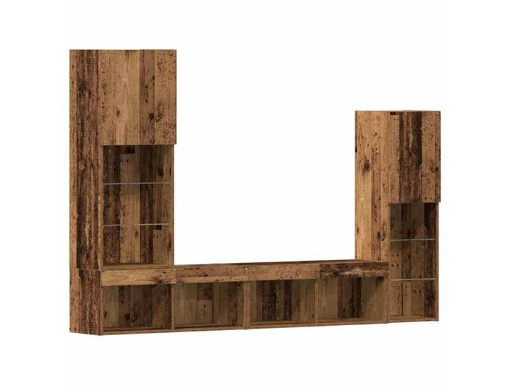 NEUF Meuble TV BKM Meuble Télé de Salon 4 pcs - Bois ancien Bois d'ingénierie FR00_21325522876