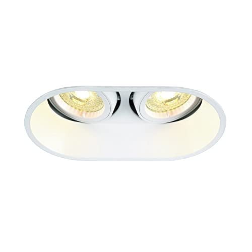 SLV Horn witte dubbele inbouwspot met aluminium afwerking en GU10 LED aansluiting