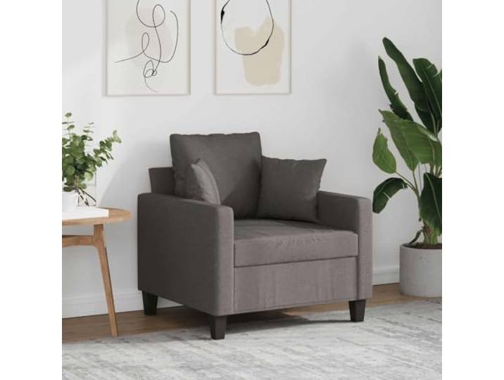 HEFZGDB Sessel Taupe 60 cm Stoff Moderner Wohnzimmer Sessel mit Strapazierfähigem Bezug Robustem Metallgestell und Dicker Polsterung für Entspannung Lesen Fernsehen Bequemer