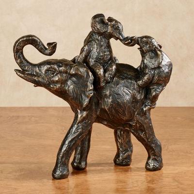 Touch of Class Elephant Ride Table Sculpture Bronze , Bronze
