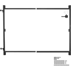 VEVOR Torbausatz passend für 915  bis 1524 mm breite Öffnungen, verstellbarer Torrahmensatz aus Eisen, durchhangsicherer Torrahmensatz mit Riegelschloss & Schrauben, für Holzzaun, schwarz