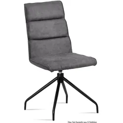 ESSZIMMERSTUHL drehbar (8er-Set) Domini 47x92x60 Schwarz/Grau