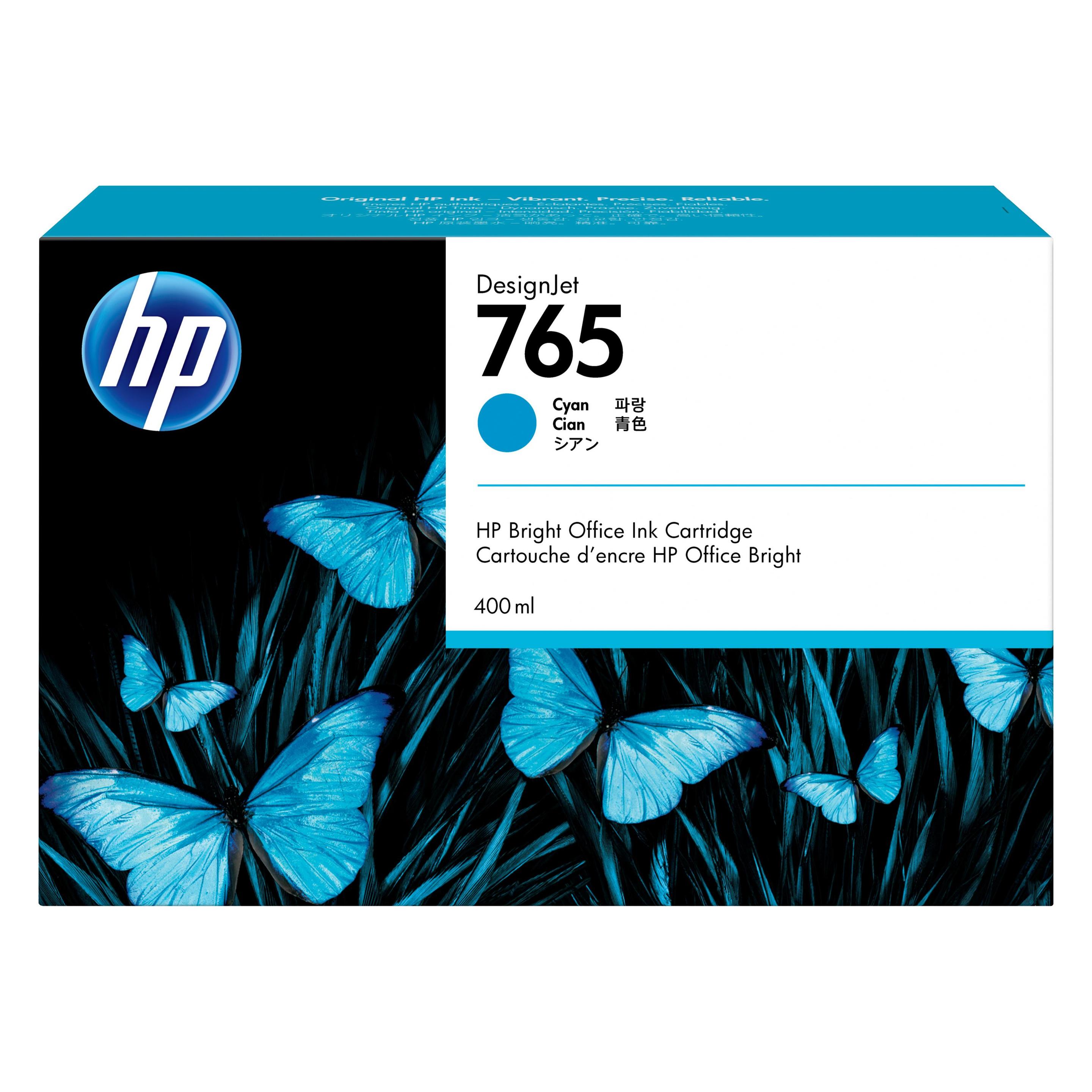 HP 765 - 400 ml - Cyan - Original - Tintenpatrone (C) (F9J52A)