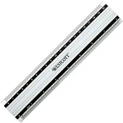 Westcott Aluminium-Lineal 20 cm grau, 4.2 cm