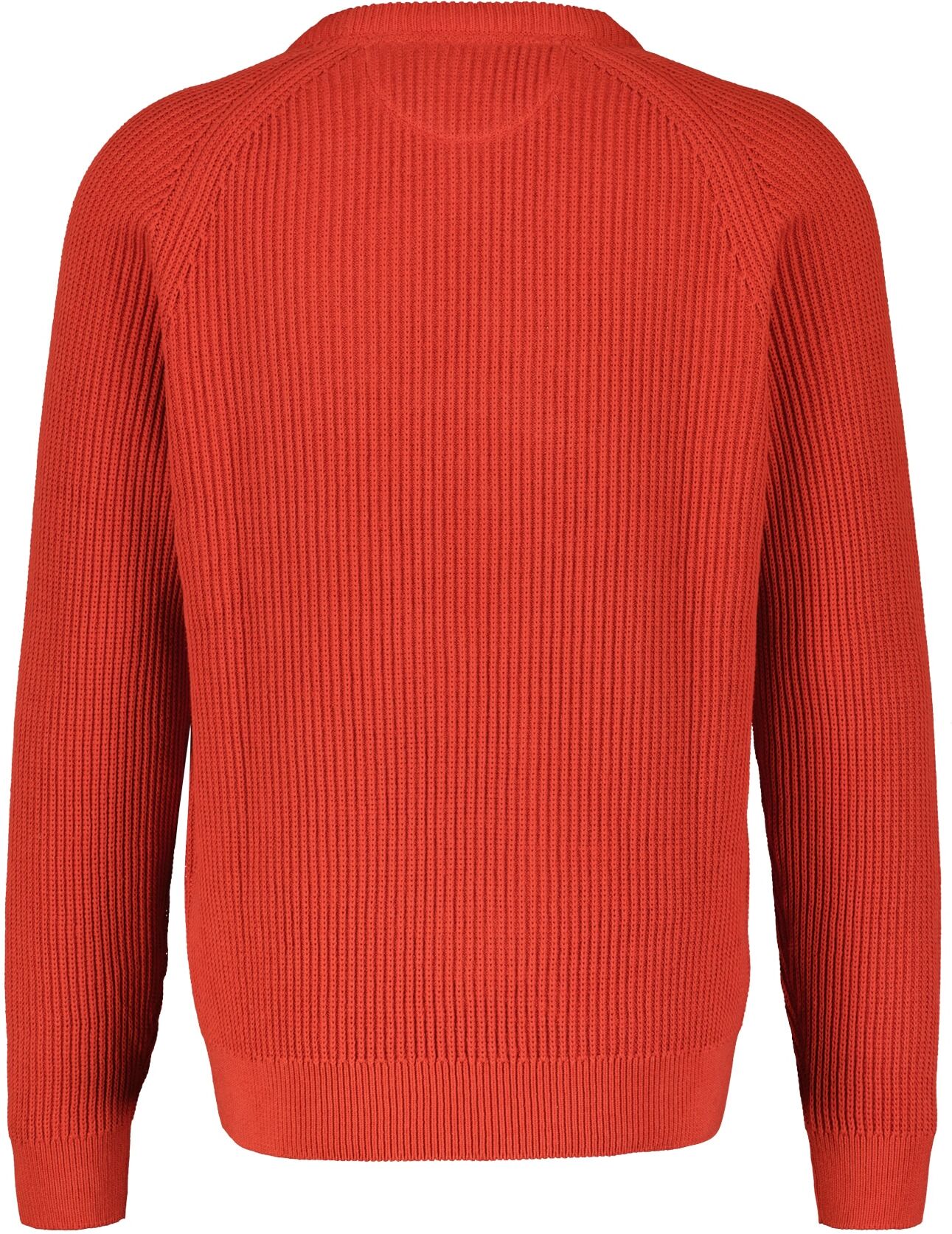 Strickpullover LERROS "Strickpullover, Fishermanstyle", Herren, Gr. S, grau (lava rot), 100% Baumwolle, Pullover Strickpullover lava rot S