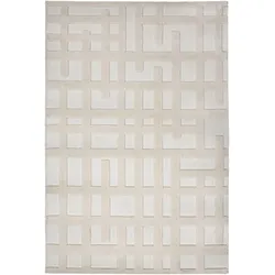 HOCHFLORTEPPICH FORSS, Labyrinth-Relief, Creme, 200 x 300 cm