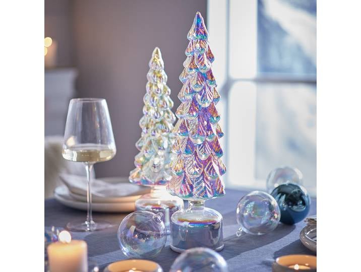 LED-Tanne XMAS rotierend 34cm Durchsichtig/Durchsichtig