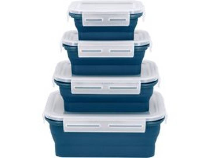 SILVERCREST® Lots de boîtes de conservation avec fermeture à clic en silicone (Rectangle 4pcs.)