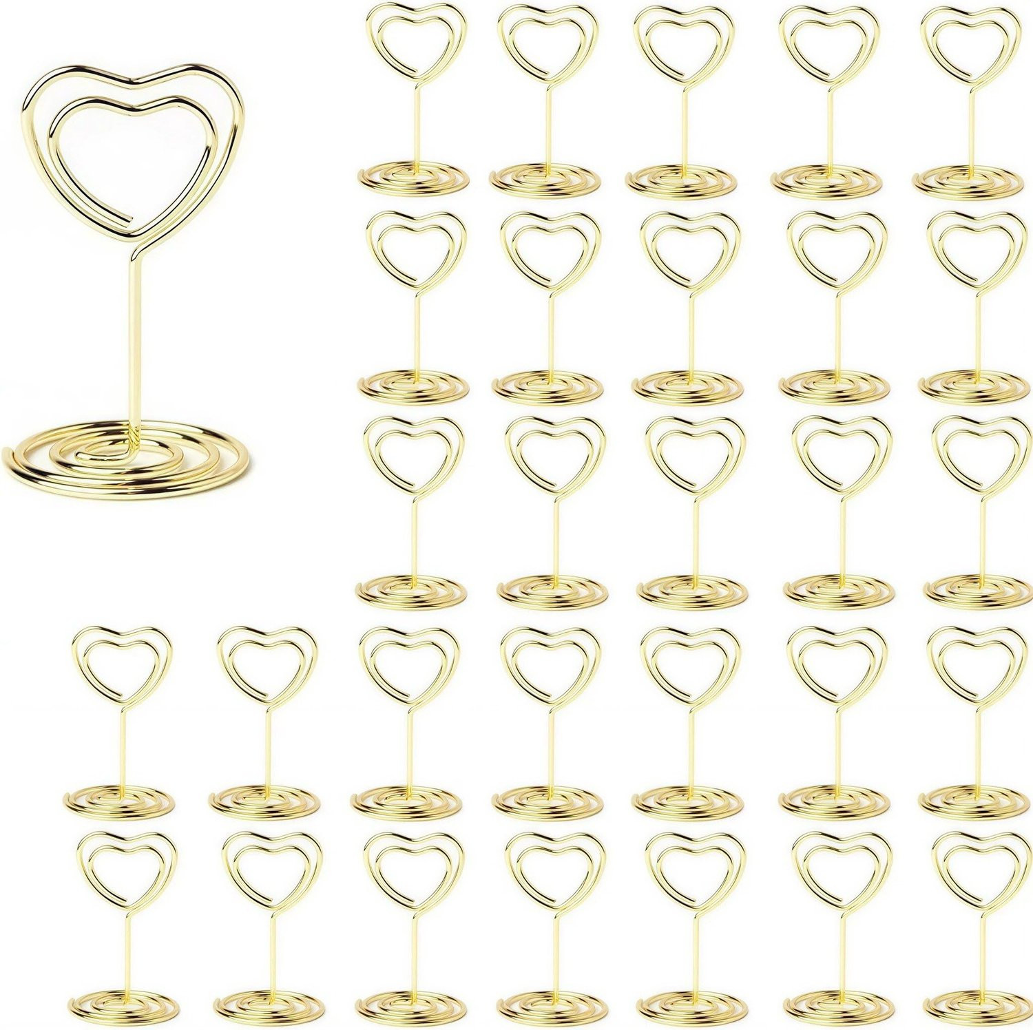 Set van 30 gouden hartvormige plaatskaarthouders voor bruiloften en feesten