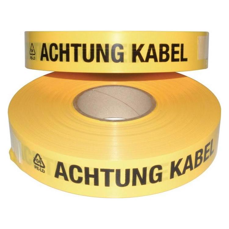 Multicoll Trassenwarnband Aufdruck Achtung Kabel Breite 40 mm Länge 250 m gelb (40 mm) (15 015 040 250 01 0001)