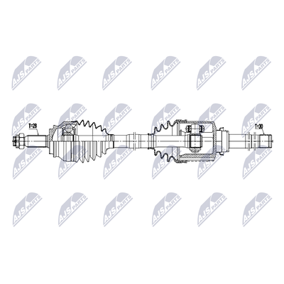 NTY Antriebswelle NPW-MS-118 Vorderachse rechts für MITSUBISHI