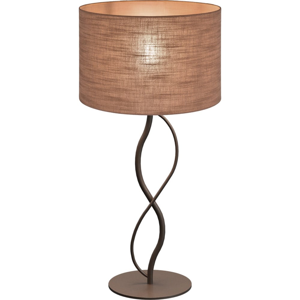 Masterlight Schemerlamp Terry Dolo cacao, modern tafellamp met stoffen kap, bruin, Ø 37 cm