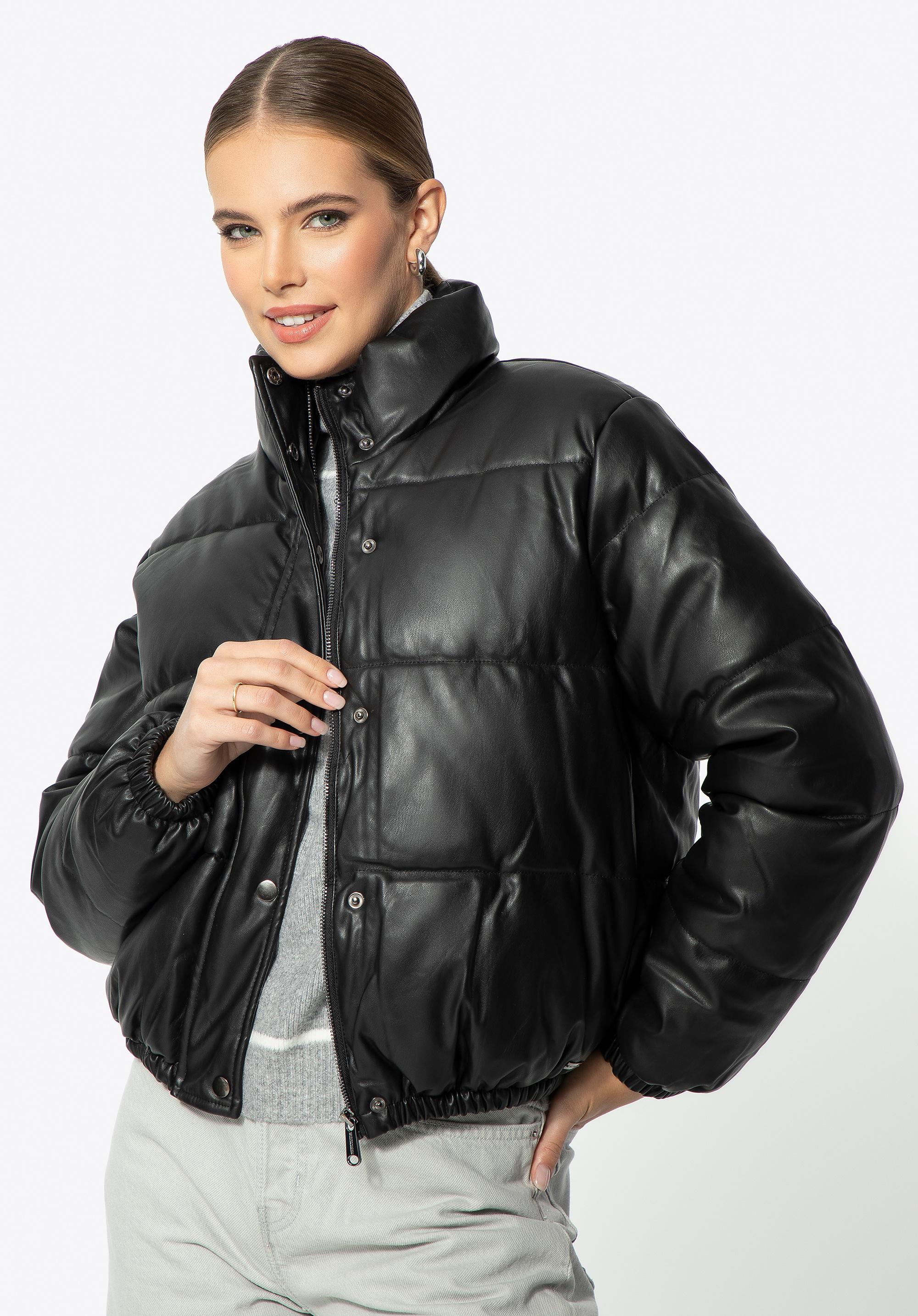 Wittchen Dames PUFF-jas in zwart imitatieleer