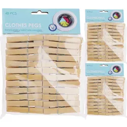 Wäscheklammer Holzklammer Clips Wäsche Holz Set mit 144 Stück Bambus