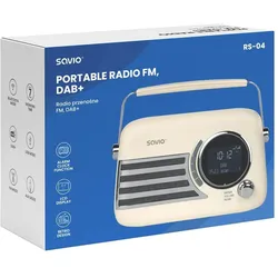 Savio RS-04 Tragbares Radio DAB+ (DAB+, FM, Bluetooth), Radio, Schwarz, Beige