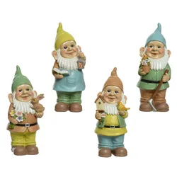 Decoris 1 Dekofiguren 20cm Keramik Gartenzwerge Gartendeko Sommerdeko Gartenfiguren bunt