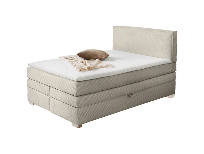 Boxspringbett Cord 140 x 200 cm Bettkasten grau-beige - ARABELLA