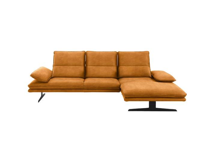 Chilliano Ecksofa, Orange, Metall, Ottomane rechts, L-Form, 291x164 cm, Goldenes M, Emas, Dgm, Typenauswahl, Lederauswahl, Stoffauswahl, seitenverkehrt erhältlich, Hocker erhältlich, Wohnzimmer, Sofas & Couches, Wohnlandschaften, Ecksofas
