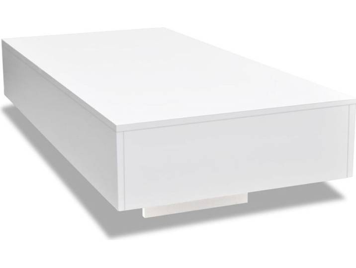vidaXL Table basse haute brillance blanche