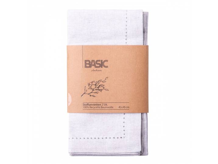 Sola Servietten Basic Ambiente Grey melange Recycelte Baumwolle