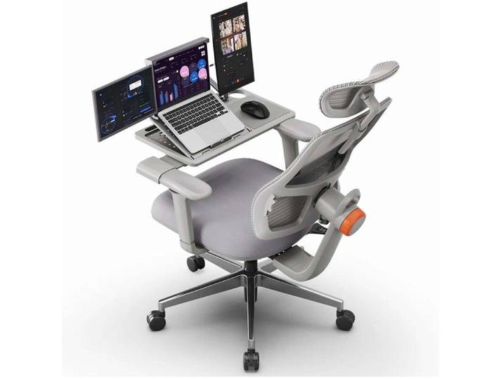 Chaise de bureau ergonomique Newtral Magic H003 avec support amovible pour ordinateur portable gris