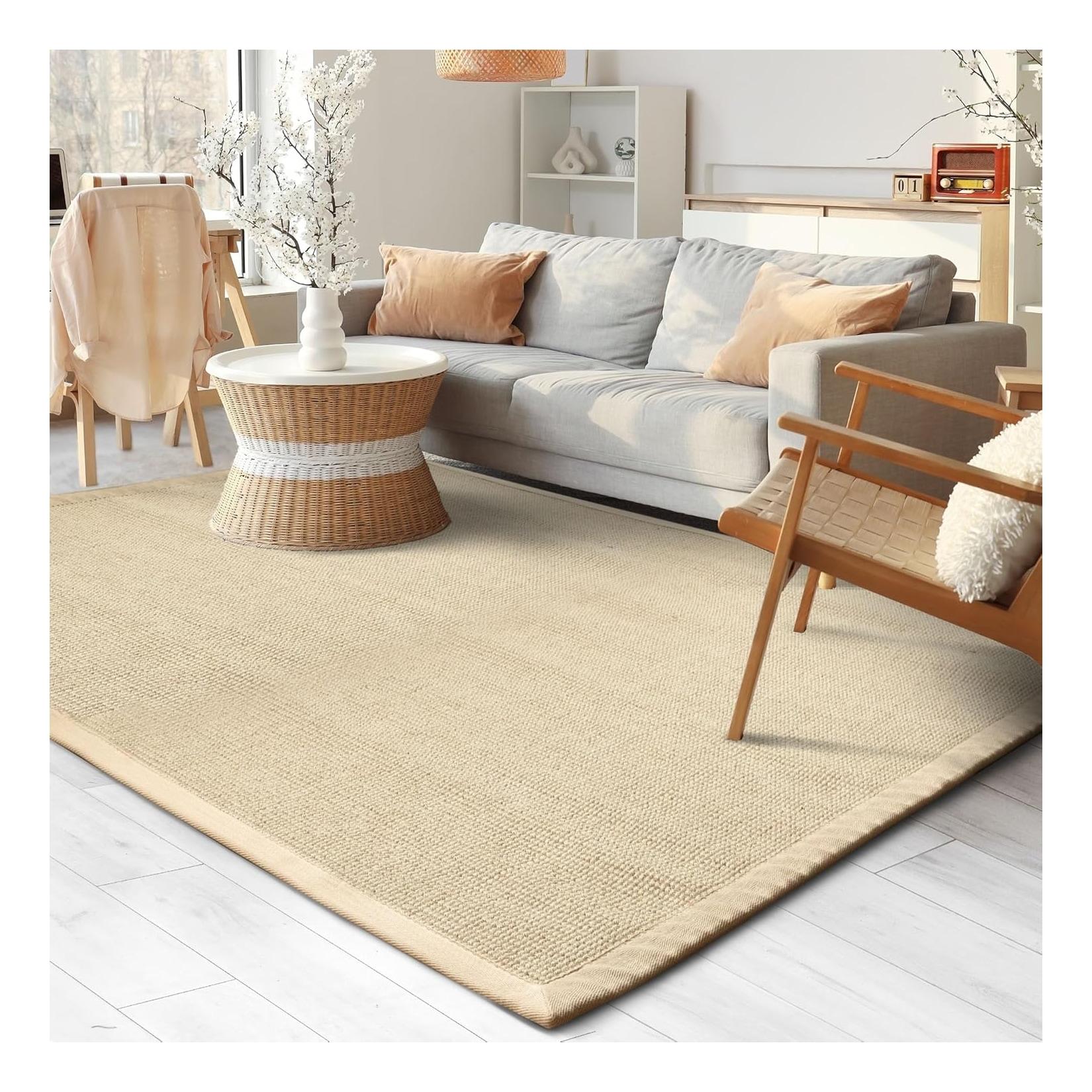 Karat Sisal-Teppich Amazonas Natur Bordüre: Natur