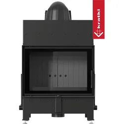 Kamineinsatz aus Stahl KRATKI FLOKI S 8 kW Ø 160 schwarz Verkleidung