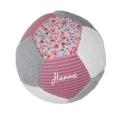 Stoffball rose/grau