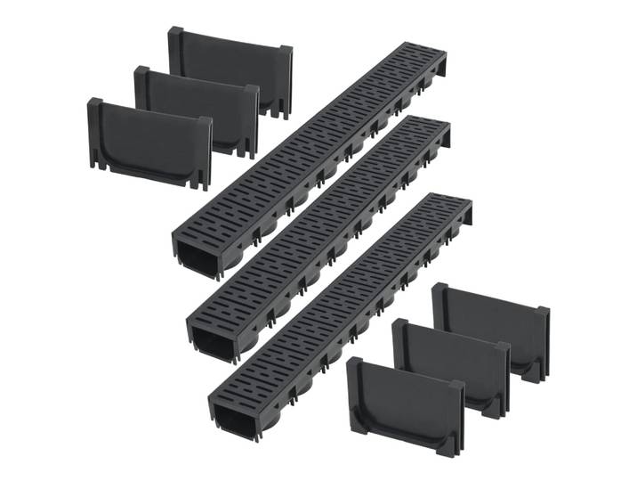 Caniveau De Drainage 3 Pcs Plastique 3 M