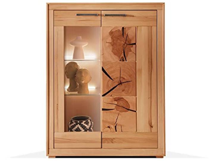moebel-eins PASSERO Highboard I-L, Material Massivholz, Kernbuche geölt