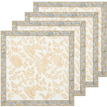 "Caravan Chloe Napkins - Blue/Brown - 20"" x 20"" - Set of 4"