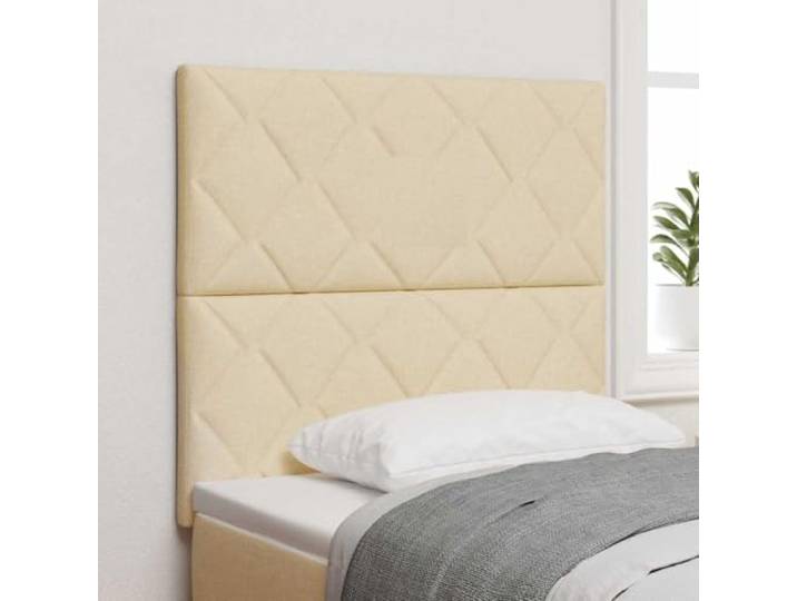 Modernes Polsterkopfteil creme 100 cm aus weichem Stoff, rechteckige Form mit höhenverstellbarem , aus Ingenieurholz und massivem Kiefernholz, leicht zu verarbeiten