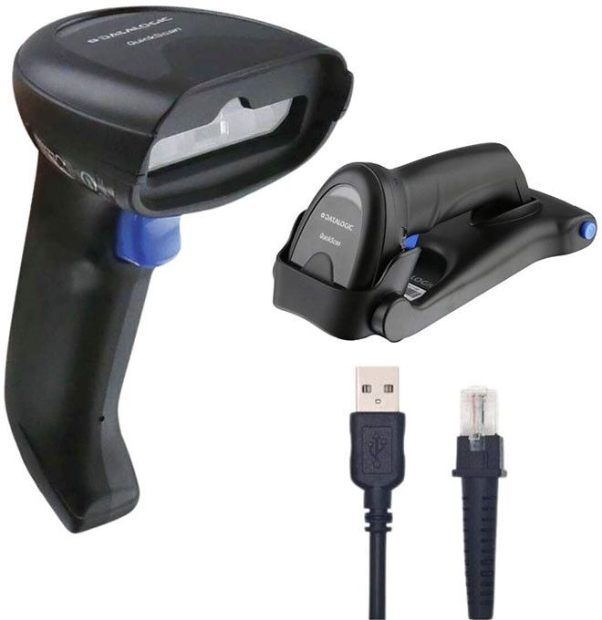 Lector de codes-barres Datalogic QuickScan QW2520 + support, noir, neuf