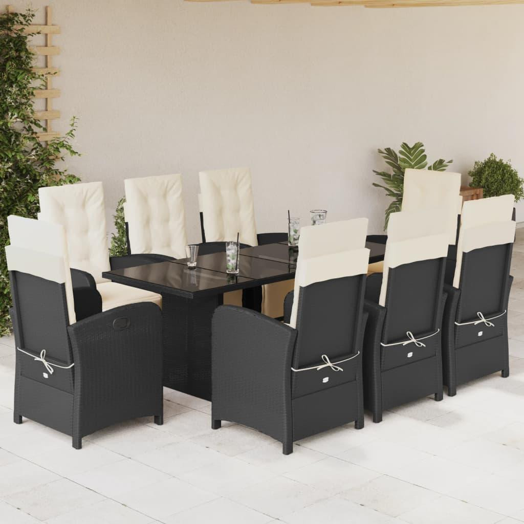 DKD HOME DECOR Tuinset met kussens, zwart, polyrotan