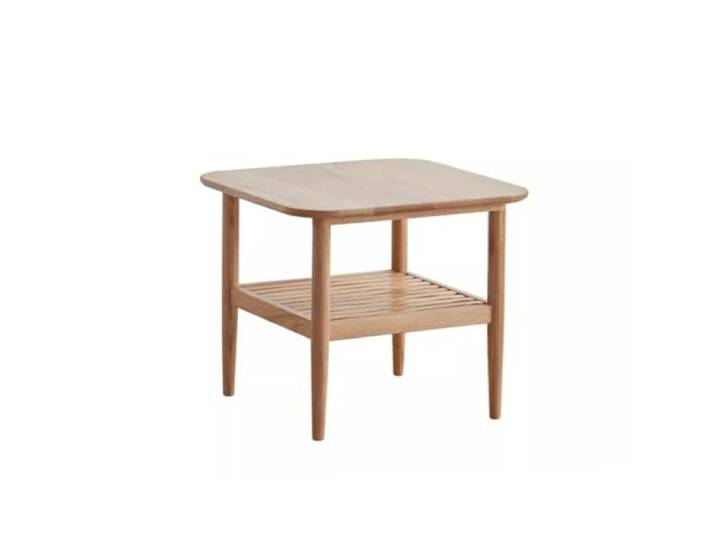YCCHAH Sofatisch Massivholz Couchtisch Nordic Kleine Wohnung Eiche Beistelltisch Doppelschicht Sofa Quadratischen Tisch Ecktisch Wohnzimmer-Beistelltisch
