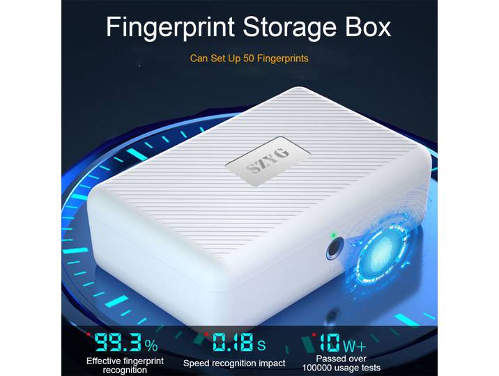 Coffre-fort à empreintes digitales, mini coffre-fort, coffre-fort pour clés, cartes d'identité, bijoux, boîte de rangement sécurisée, boîte à verrouillage par mot de passe, coffre-fort intelligent